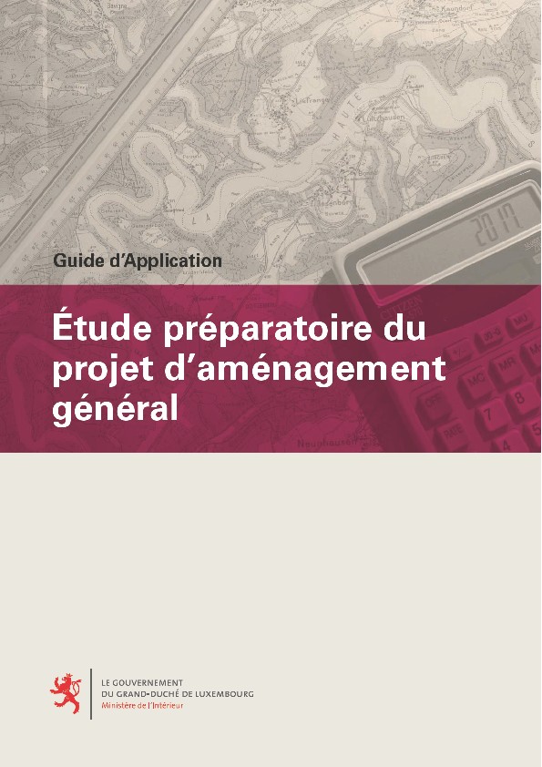Guide d'application - Étude préparatoire du projet d'aménagement général  (Französisch, Pdf, 28,64 MB)