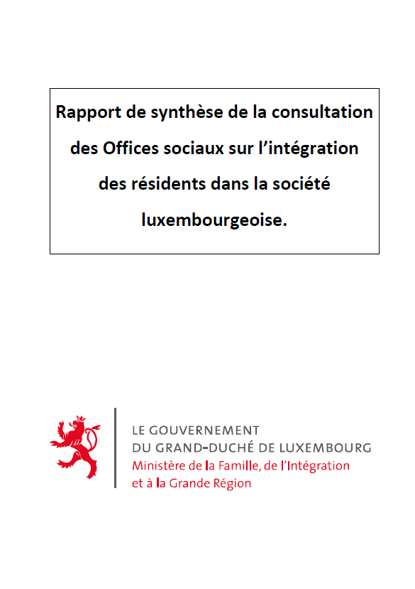 Couverture Rapport de synthèse de la consultation des Offices sociaux sur l'intégration