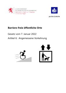 Barrierefreie öffentliche Orte - Gesetz vom 7. Januar 2022