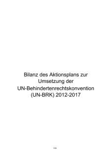 Bilanz des Aktionsplans zur Umsetzung der UN-Behindertenrechtskonvention (UN-BRK) 2012-2017
