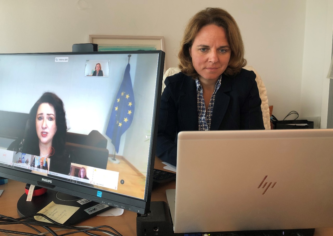 (de g. à dr.) Helena Dalli, commissaire européenne à l’égalité; Corinne Cahen, ministre de la Famille et de l'Intégration