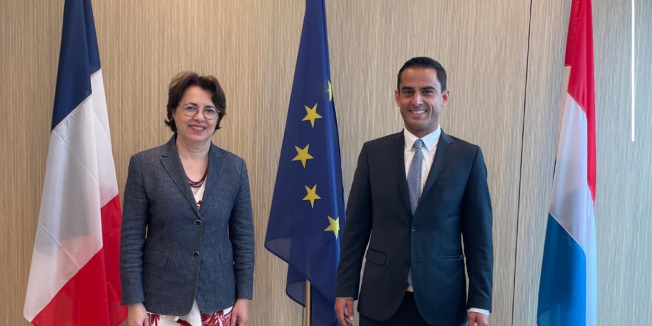L'ambassadrice de France Claire Lignières-Counathe et le ministre de la Famille et de l'Intégration, ministre à la Grande Région, Max Hahn